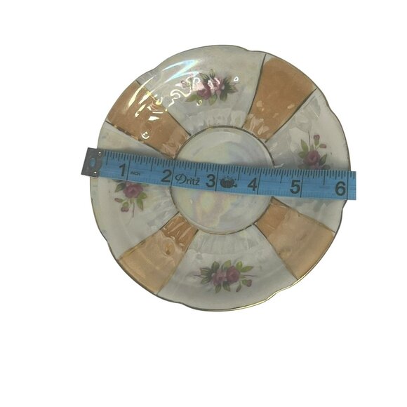 Vintage Porcelain Teacup and Saucer Set with Gold Accents Floral Design - Picture 6 of 7